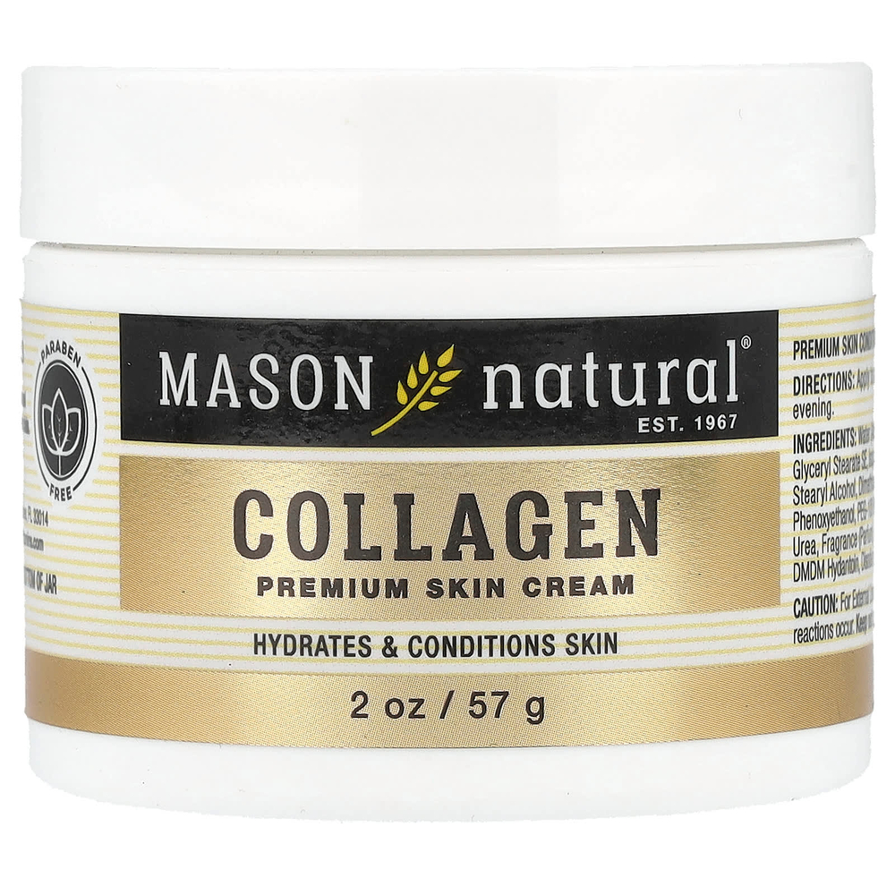 Mason Natural, крем с коллагеном премиального качества, груша, 57 г (2 унции)
