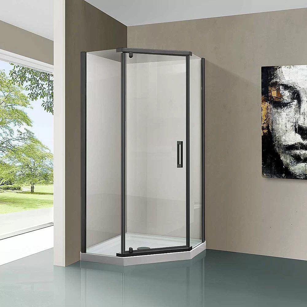 Душевой уголок Vincea Stresa VSP-1S100CLGM 100x100 стекло прозрачное/профиль вороненая сталь