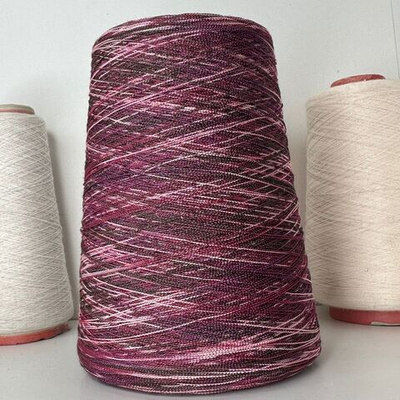 IXIA - Pinori Filati S.p.A.; вискоза, п/а, хлопок (% - нет); 1300м/100гр; col.2441, цвет: коричнево-малиново-розовая секционка Есть мал. бобинка 92, 192гр.