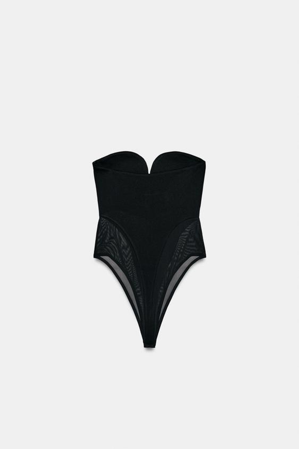 БОДИ СТРАПЛЕЗ С КОНТРАСТНОЙ ОТДЕЛКОЙ - ZARA