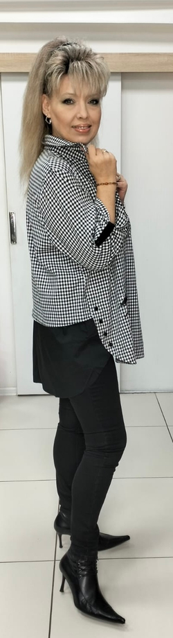 Комбинированная рубашка в клетку