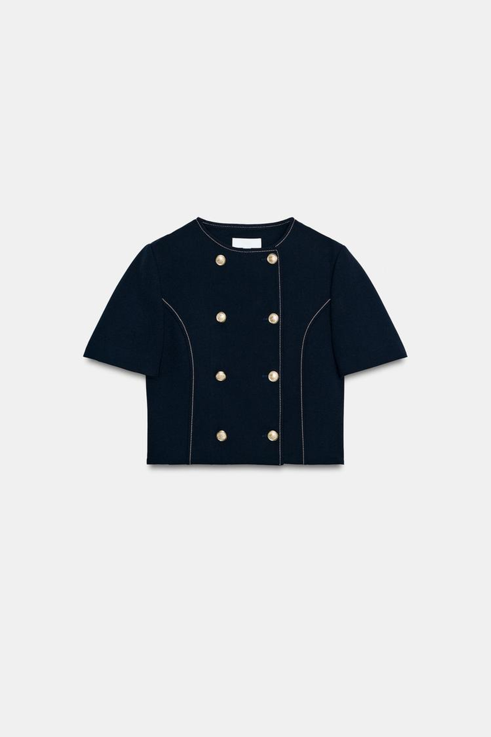 ZARA БЛЕЙЗЕР С КОРОТКИМ РУКАВОМ, МОРСКОЙ СИНИЙ