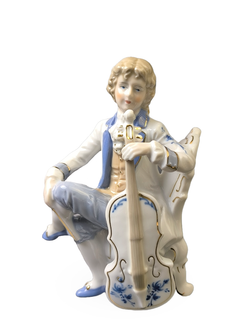 Фарфоровая статуэтка "Придворный музыкант" Kato Kogei