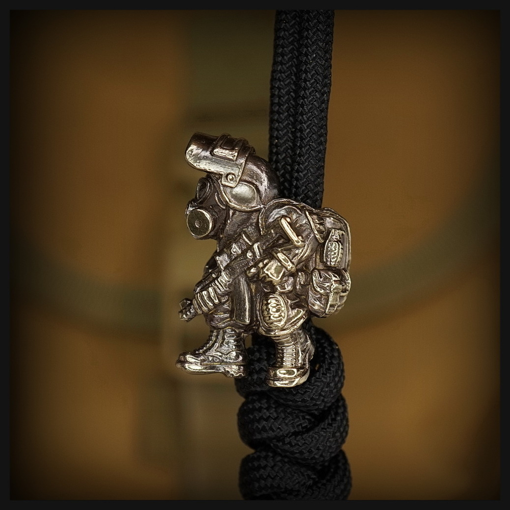 Бусина "Сталкер.Метро" для темляков или браслетов , латунь