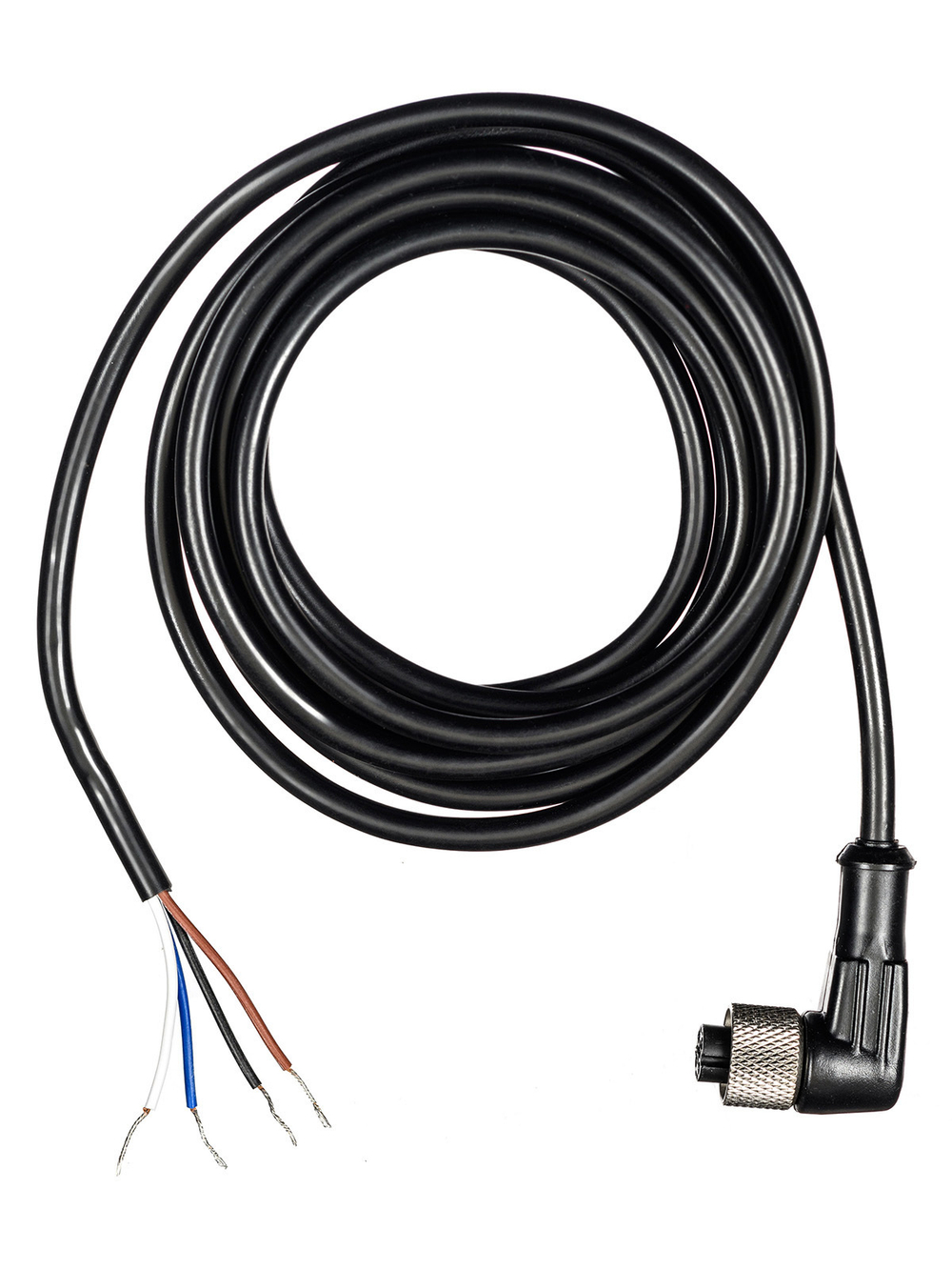 Кабель с разъёмом 2 метра. Разъём M12 угловой. 4-pin KJT-J12A4-TA