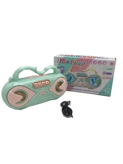 Магнитофон игрушечный на батарейках зеленый