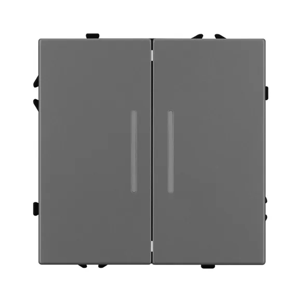 Механизм выключателя двухклавишный непроходной LED SWT-NOBE-MK02-SFPL-L-GR (230V, 10A) (Arlight, -) 054266