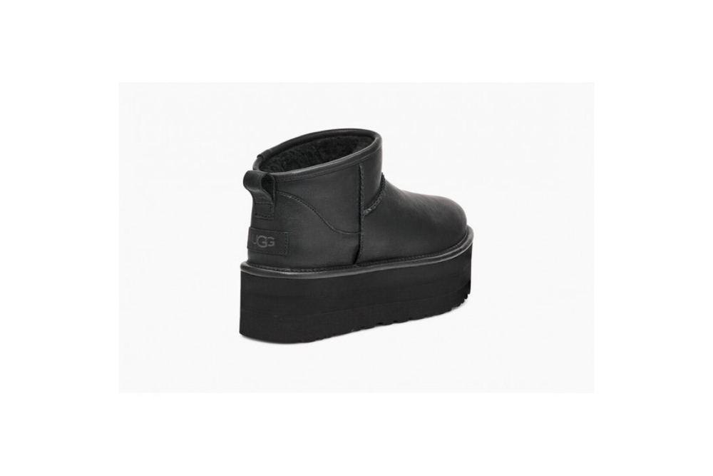 UGG Classic Ultra Mini Platform Black Leather