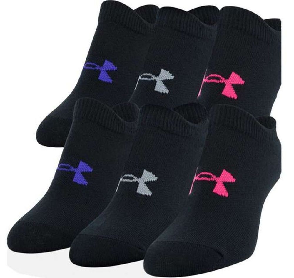 Теннисные носки Under Armour Girls&#39; Essentials No Show 6Pack - black/cerise