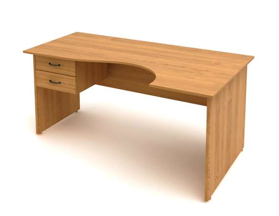 КФ6 Стол крив. с подвесной тумбой Фея 1602х902702х750 СФ14+ТФ09