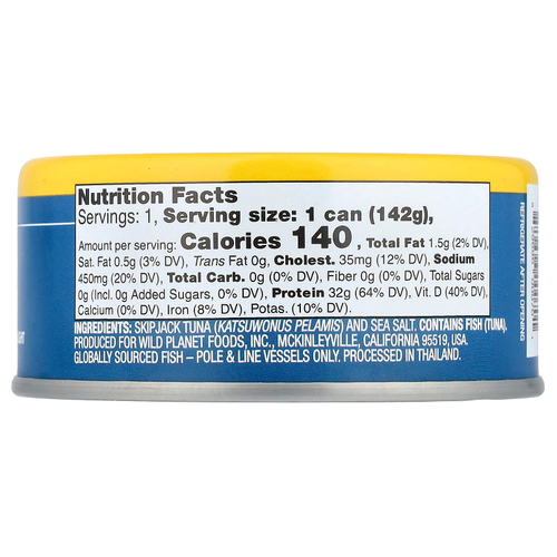 Wild Planet, Консервы из полосатого тунца, 5 унций (142 г)