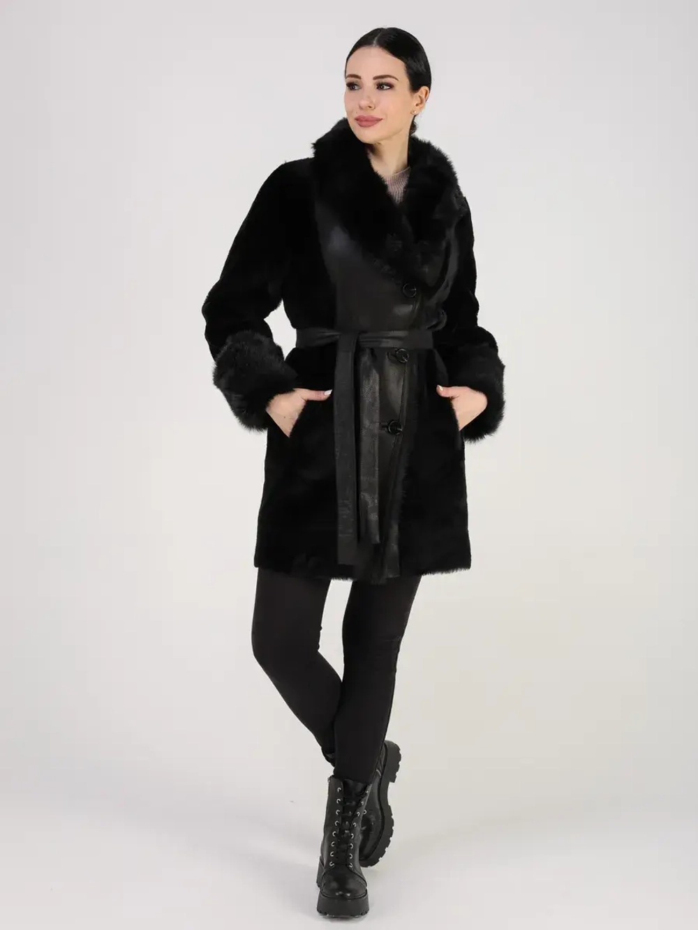 Дубленка зимняя шуба натуральная двусторонняя