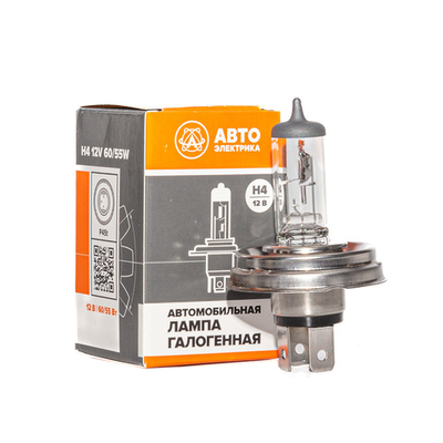 Автолампа галогенная H4, 12 В, 60/55 Вт, P45t