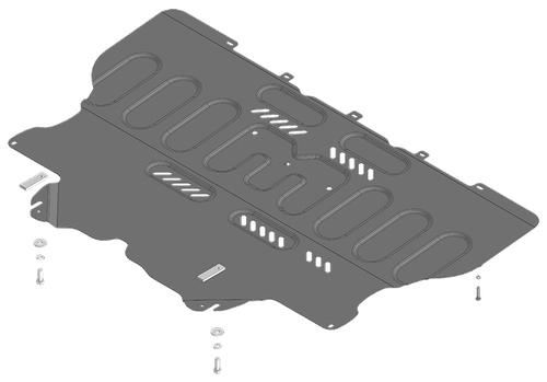 Защита радиатора, картера Двигателя, КПП. 2 мм, Сталь. для Changan UNI-V 2021-н.в., Changan Lamore 2023-н.в. MOTODOR.77208