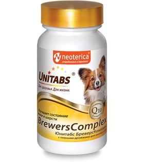 Юнитабс BrewersComplex с Q10 Бреверсы для мелких собак с пивными дрожжами, 100таб.