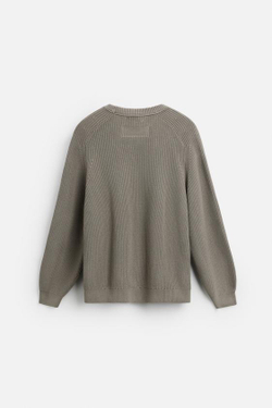 ZARA СВИТЕР RELAXED FIT ИЗ РЕЛЬЕФНОЙ ТКАНИ, КАМЕННО-СЕРЫЙ