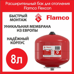 Расширительный бак для системы отопления 8л Flamco Flexcon 3/4 (FL16010RU)