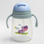 4724444 Поильник с силиконовой трубочкой и ручками, 400 мл., цвет МИКС