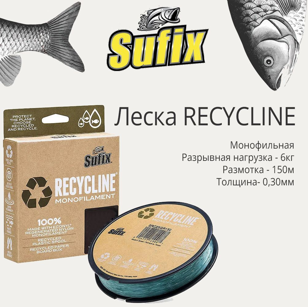 Леска для рыбалки монофильная Sufix RECYCLINE