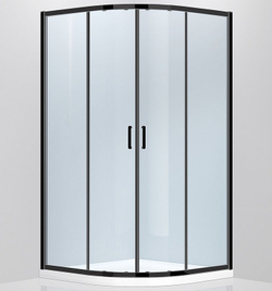 Душевой уголок Abber 80х80 AG01080B профиль Черный стекло прозрачное