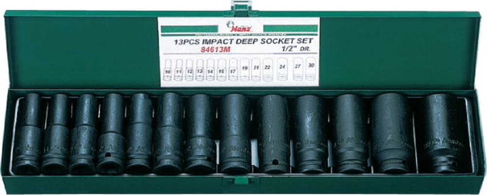Набор длинных ударных торцевых головок 1/2" Hans, 84613M