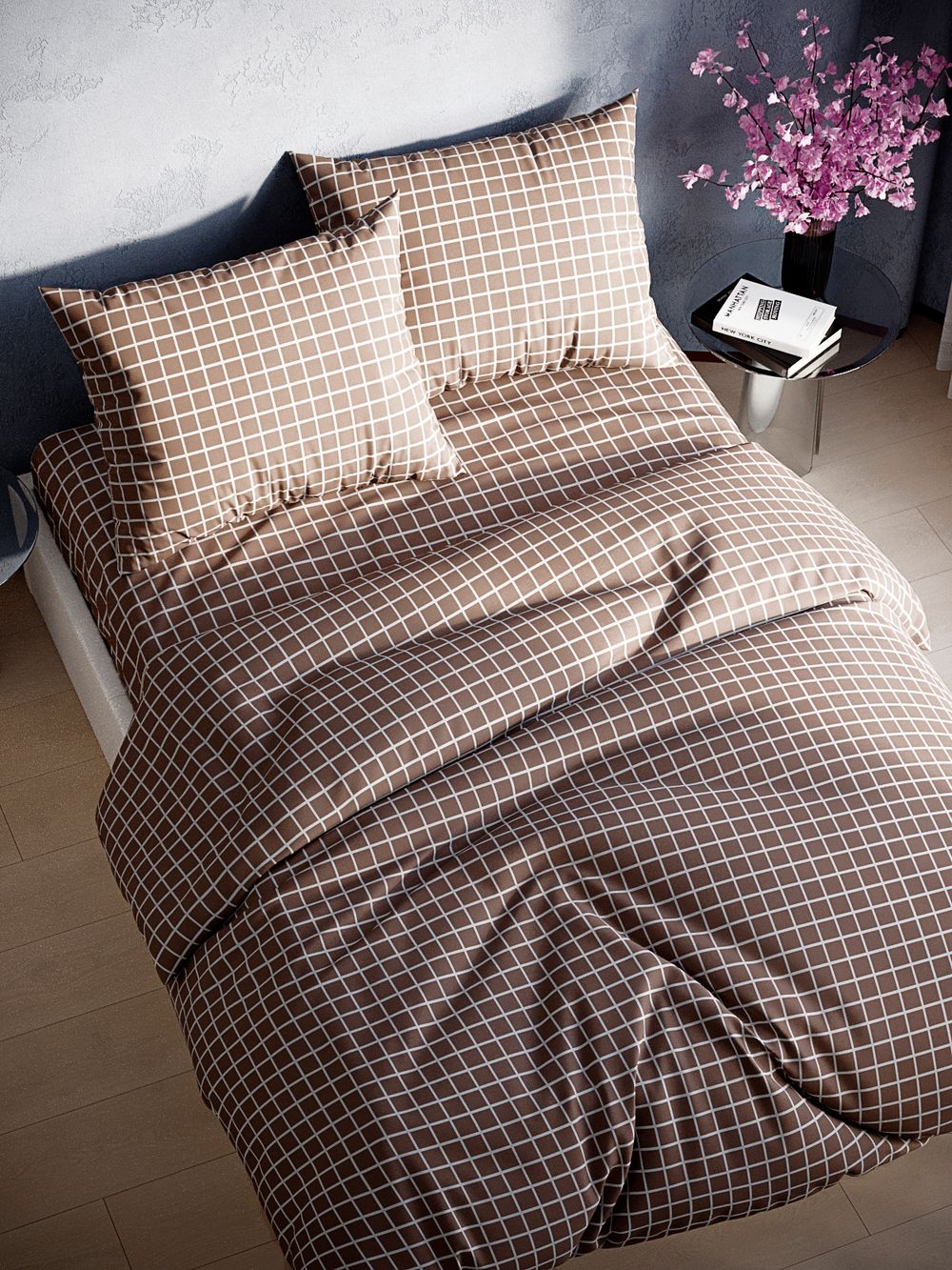 Простынь на резинке поплин Сказка "Анна" 160x200 см