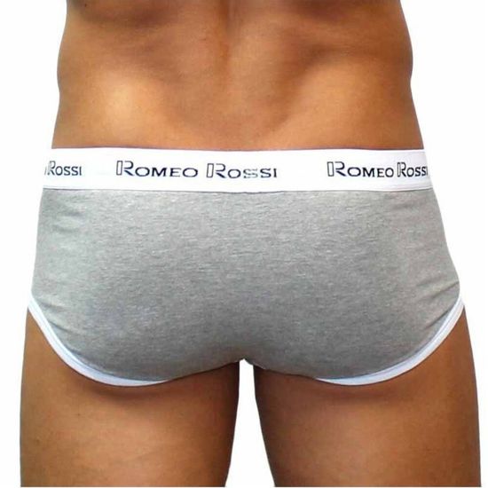 Мужские трусы брифы серые Romeo Rossi RR366-035 Набор из 5 штук +ПОДАРОК
