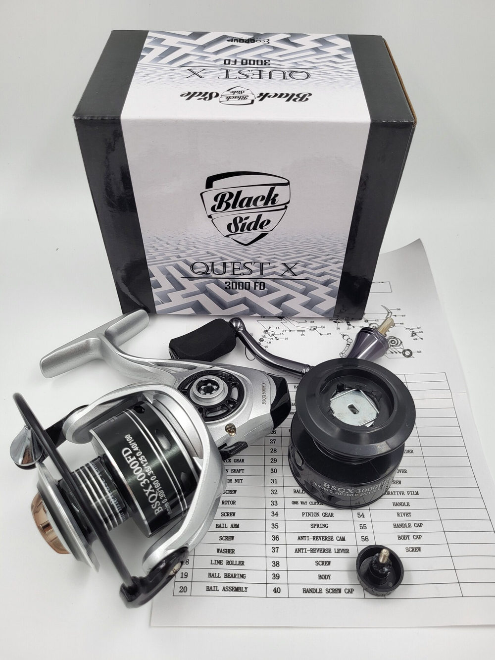 Катушка для спиннинга Black Side Quest X 2500FD (5+1 подш.) для рыбалки безынерционная + шпуля. Товар уцененный