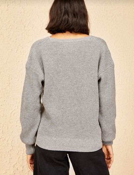 Qadın üç düyməli jaket boz 10121004