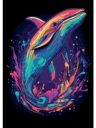 Картина по номерам 40х50см. "Красочный кит" (арт. Х-7112)