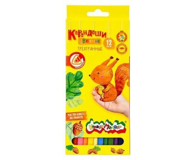 Набор цветных карандашей Каляка Маляка 12 цв. трехгран. корп. дерев. карт.уп.