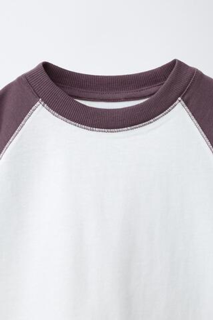 ZARA ФУТБОЛКА С РУКАВАМИ РЕГЛАН, КОРИЧНЕВЫЙ