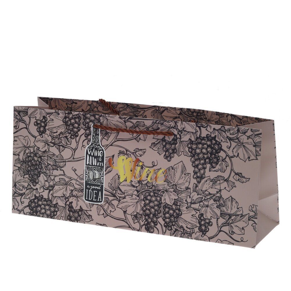 GAEM Пакет подарочный для бутылок (бумага 210г/м2, блок 12шт), L37 W10 H15,5 см, 4в.