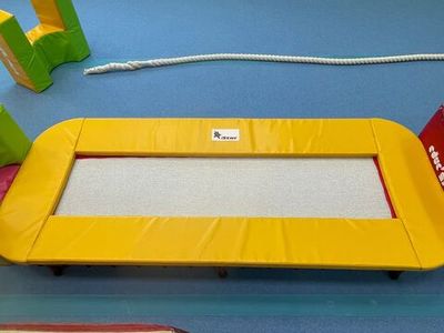 Батутная гимнастическая мини-дорожка - гнутая рама (овальный профиль) - коммерческая сетка