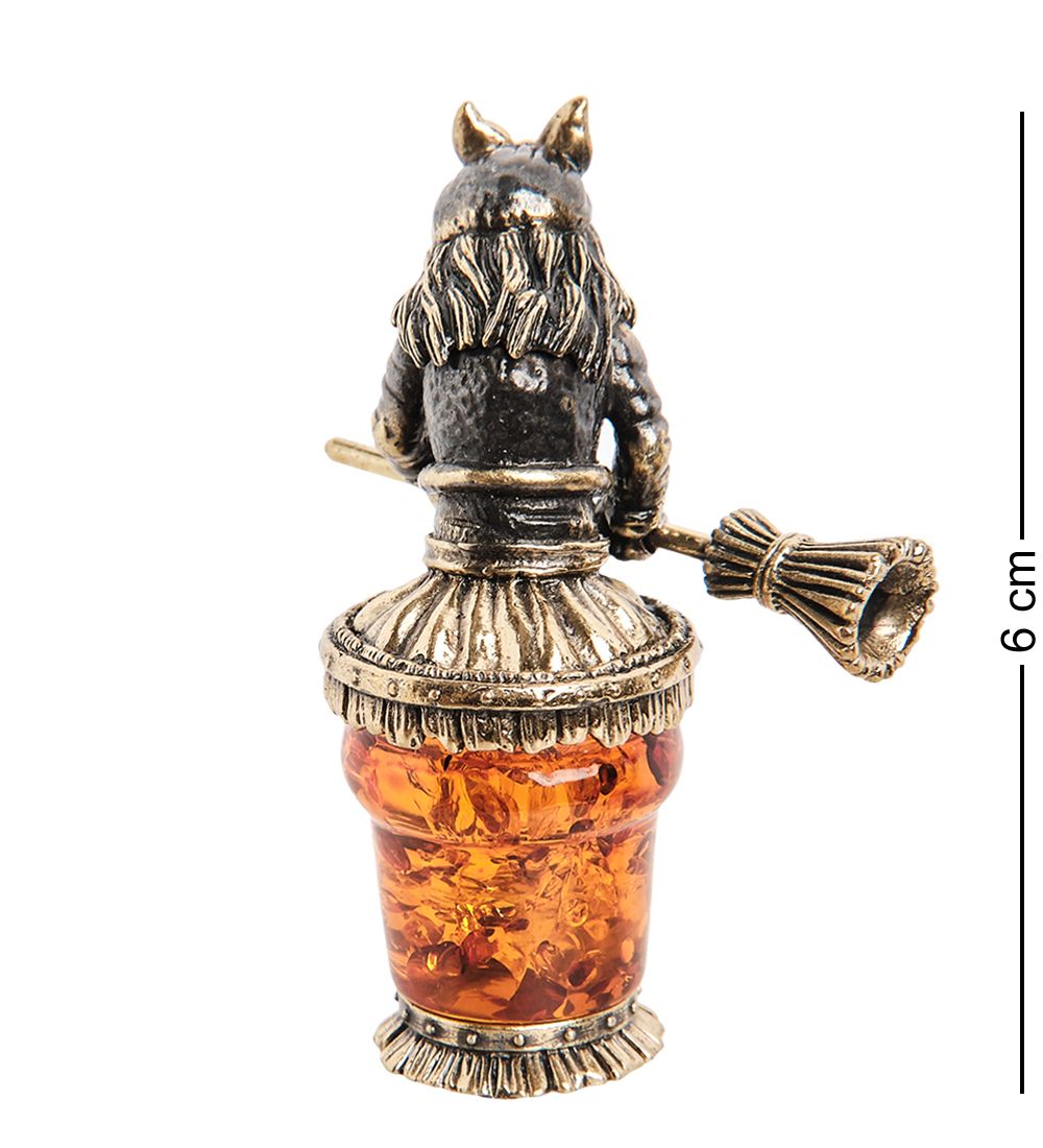 Народные промыслы AM-2213 Фигурка «Бабуся Ягуся» (латунь, янтарь)