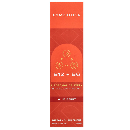Cymbiotika, B12 + B6, липосомальное средство с фульвовыми минералами, лесные ягоды, 60 мл (2 жидк. унц.)