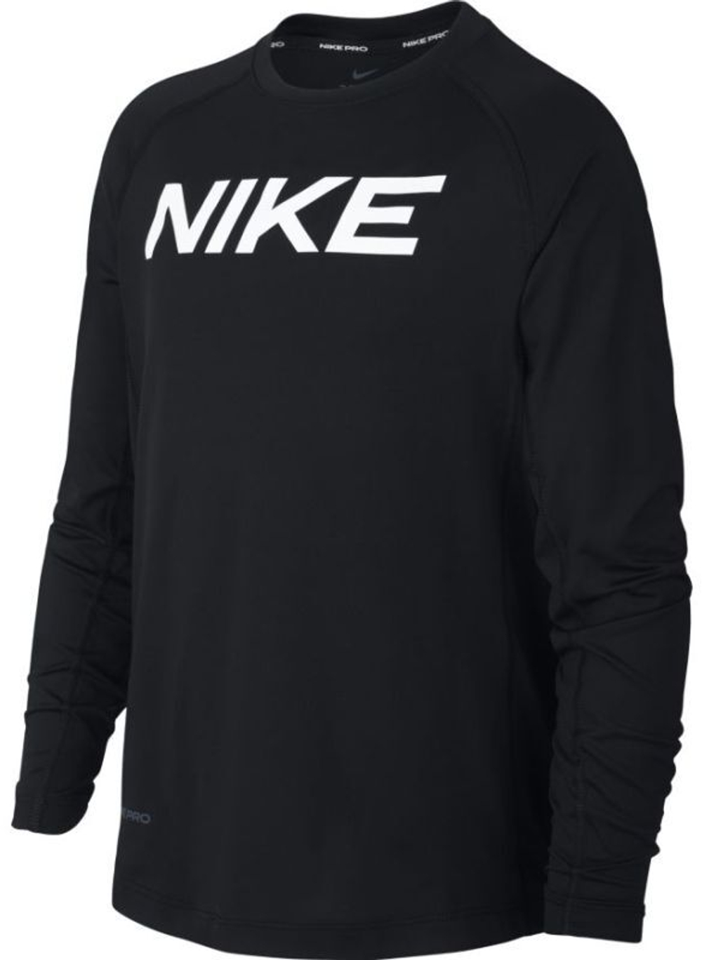 Футболка для мальчика теннисная Nike Pro LS FTTD Top B - black/white
