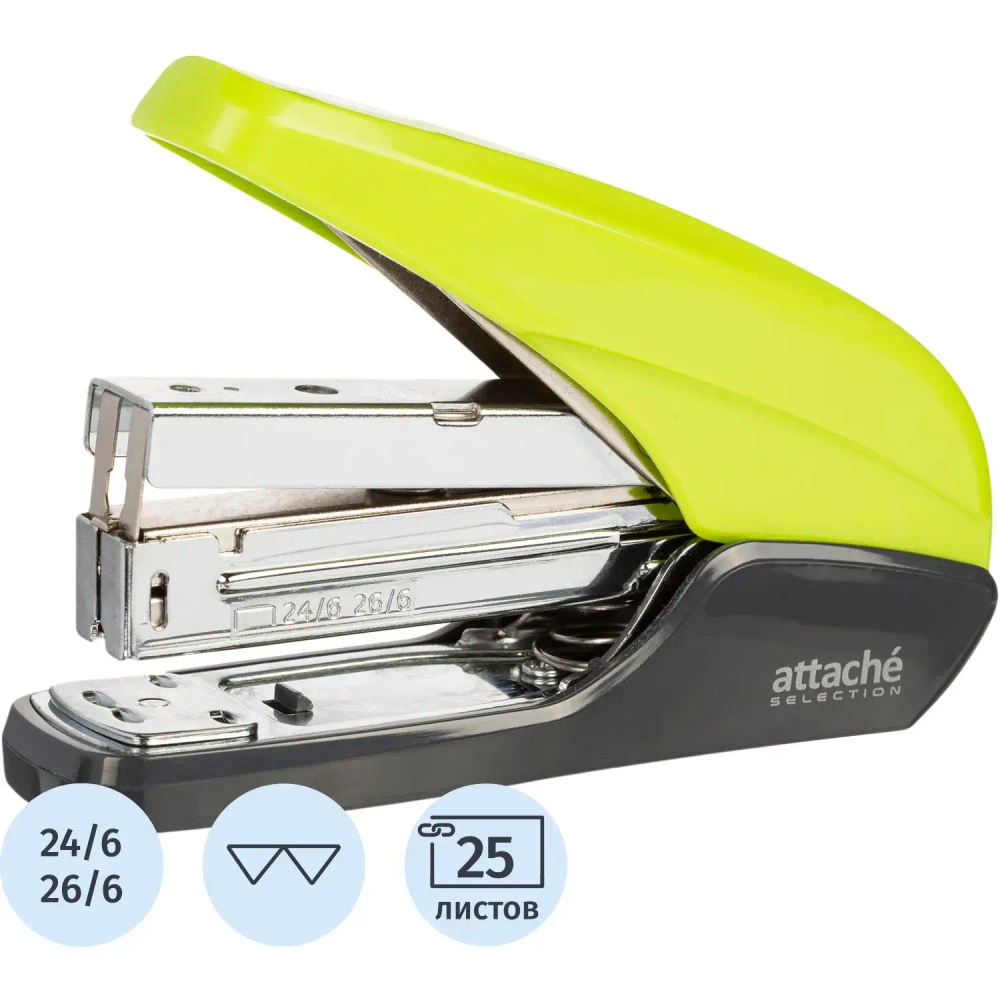 Степлер Attache Selechion (№24/6,26/6) до 25лис,энергосберегающий,салатовый