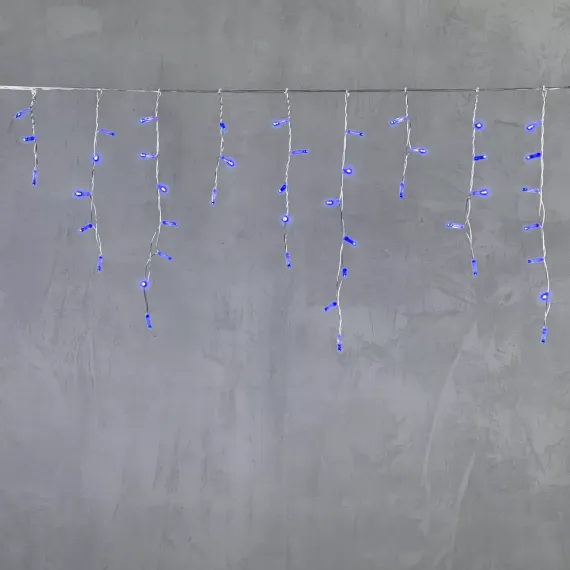 Светодиодная бахрома с колпачком 3,1*0,5 м., 120 синих LED ламп, прозрачный провод ПВХ, IP65, LTC (PIL120CAP-10-2B)