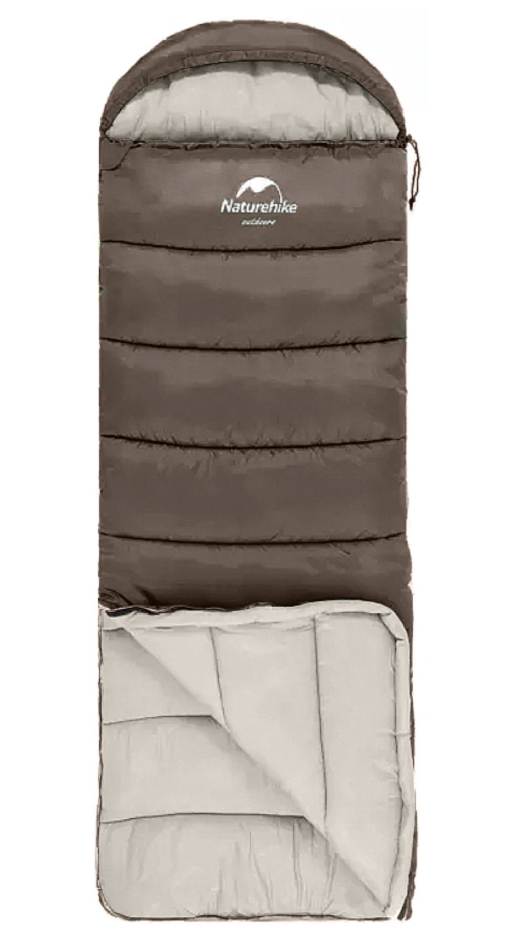 Мешок спальный Naturehike U350S, (190х30)х75 см, (ТК: -3C), (правый), коричневый