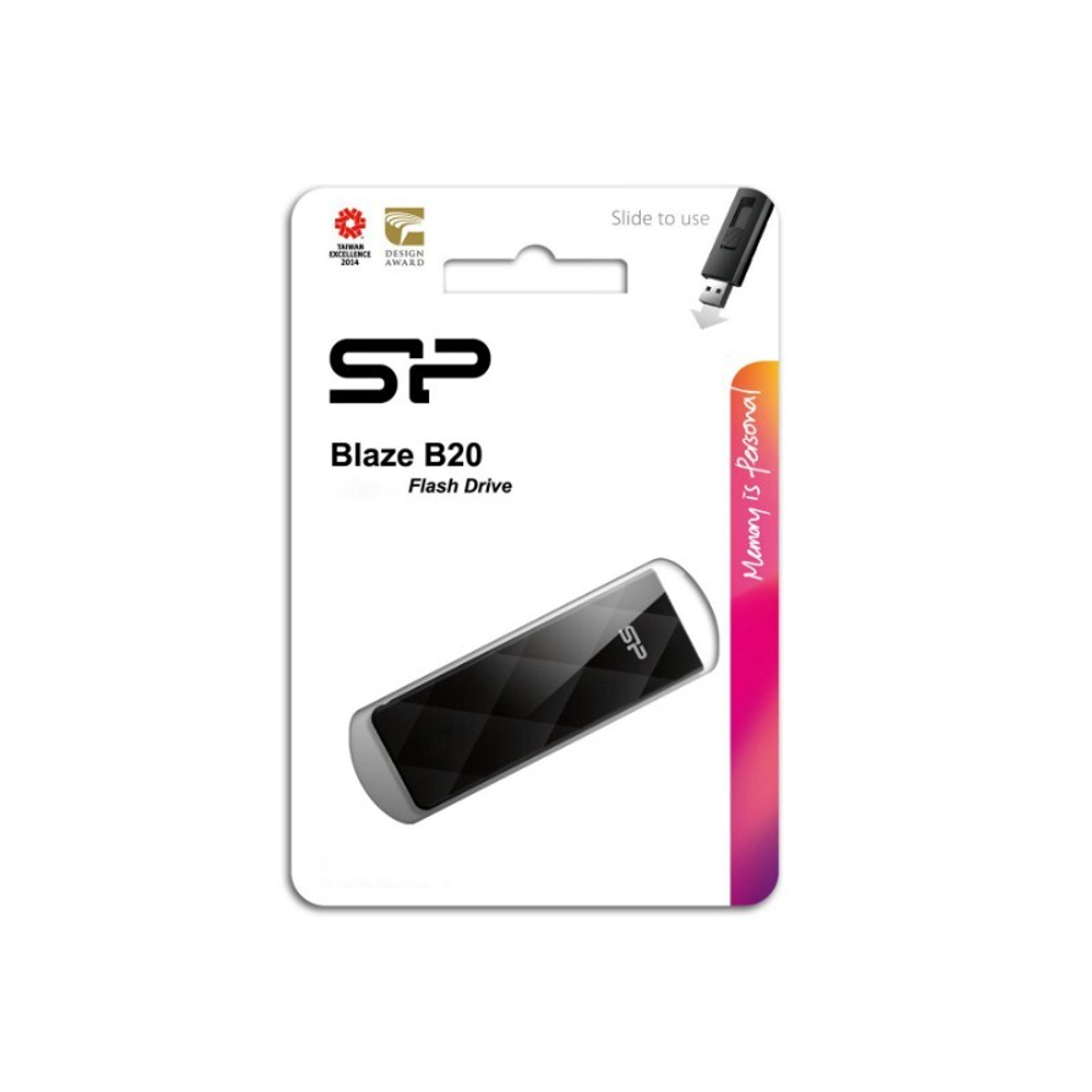 Флеш накопитель 8Gb Silicon Power Blaze B20, USB 3.2, Черный