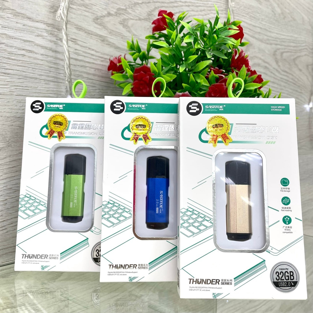 USB Флешка 32GB Sastfoe, Thunder, USB 2.0, золотая