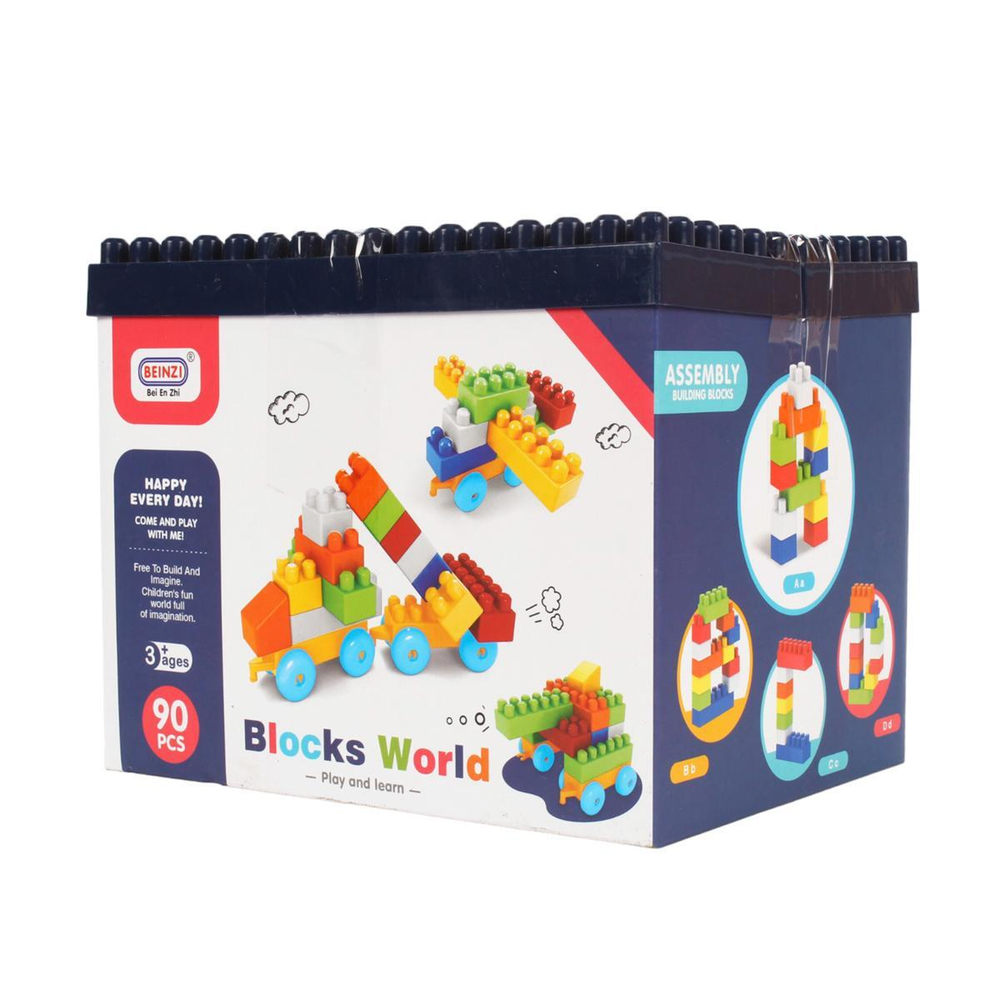 Конструктор блочный 90эл., кор 6680-7