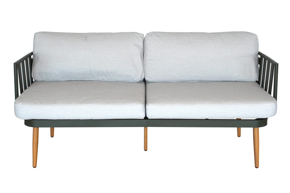 Набор мебели Эшланд арт.GS066 темно-зеленый, светло-серый 1 уп. (2 стола+2 кресла+диван, подушки беж.) "Garden story"