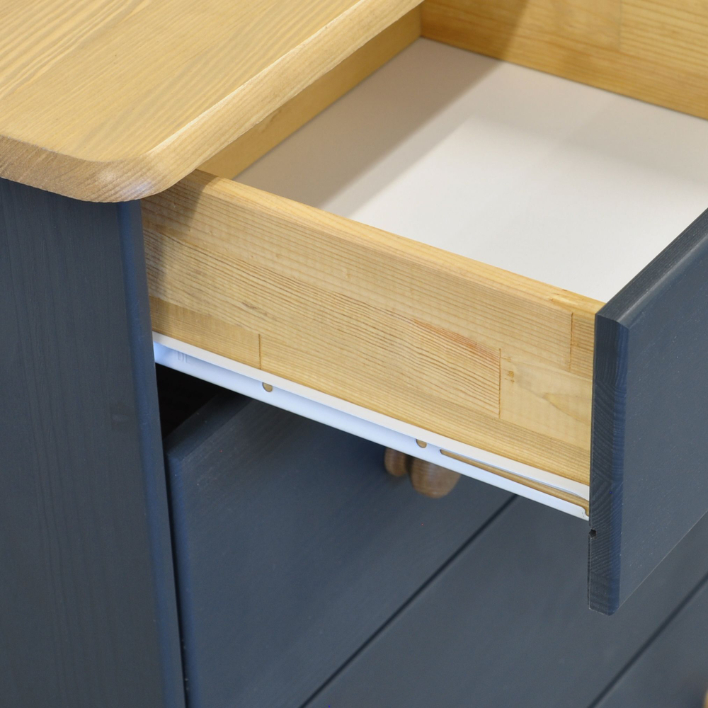 Dipriz Комод Хаба деревянный для одежды 5 ящиков, серый/антик