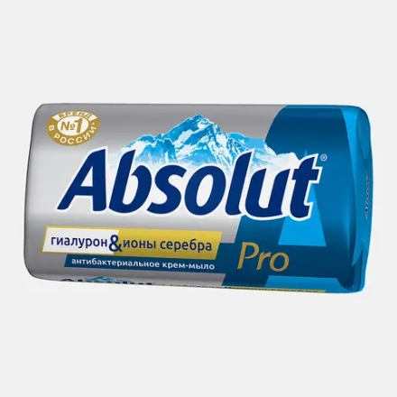 Крем-мыло туалетное Absolut Pro антибактериальное серебро гиалурон 90г
