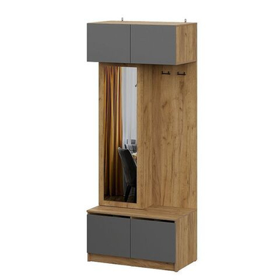 Прихожая 90 см Дуб крафт/графит