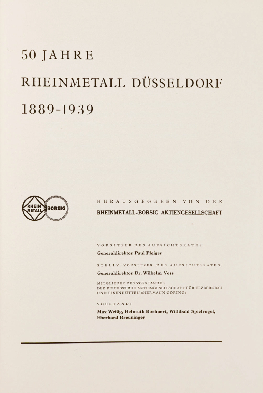 50 JAHRE RHEINMETALL DUSSELDORF 1889-1939г.- Юбилейный альбом к 50-ти л. Дюссельдорского концерна.