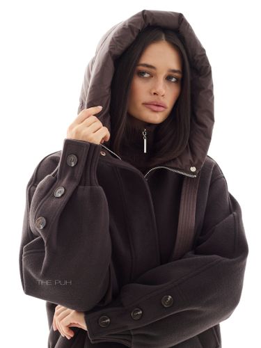 Шоколадная куртка с вязаными вставками