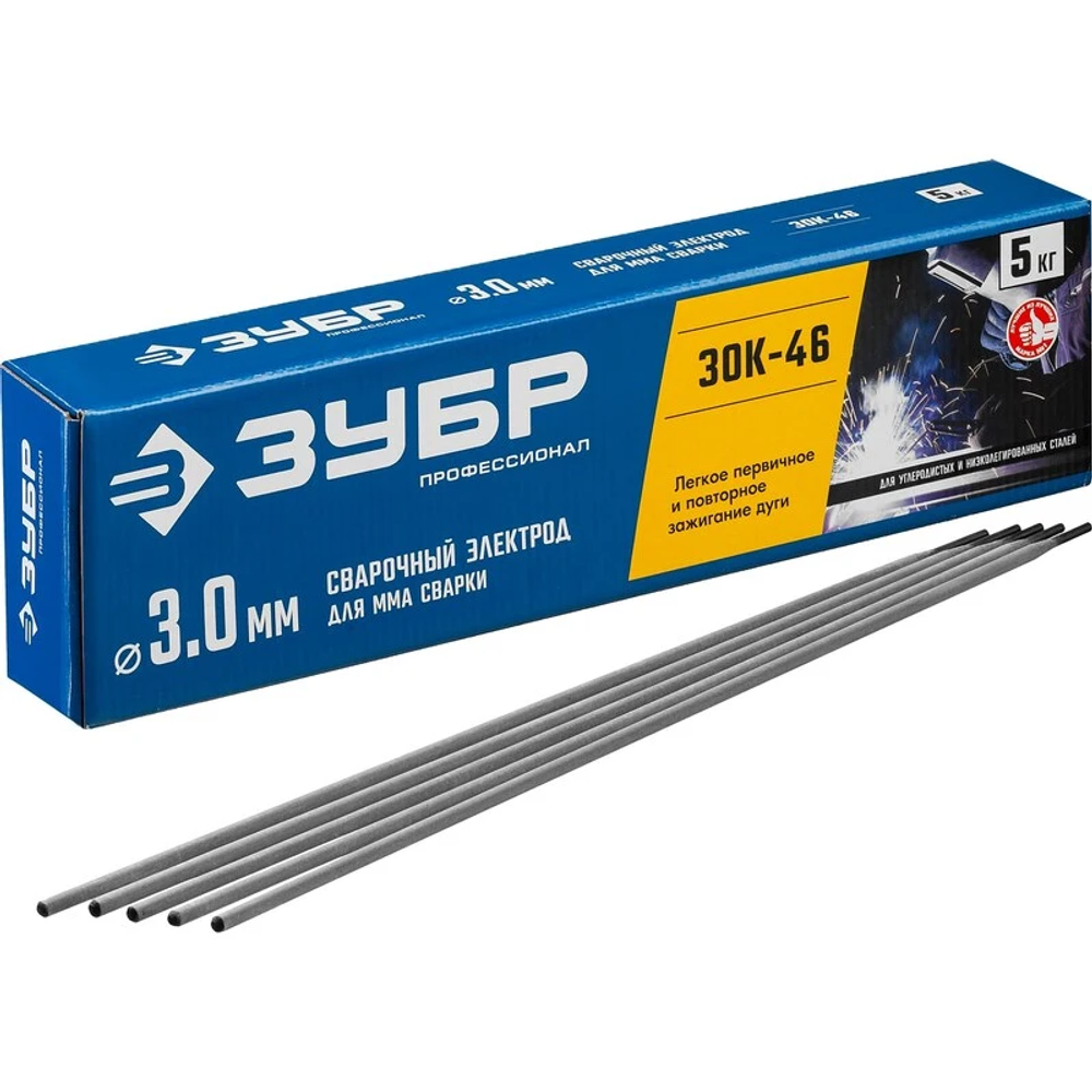 Электроды Зубр 40035-3.0 ЗОК-46 3х350 мм 5 кг
